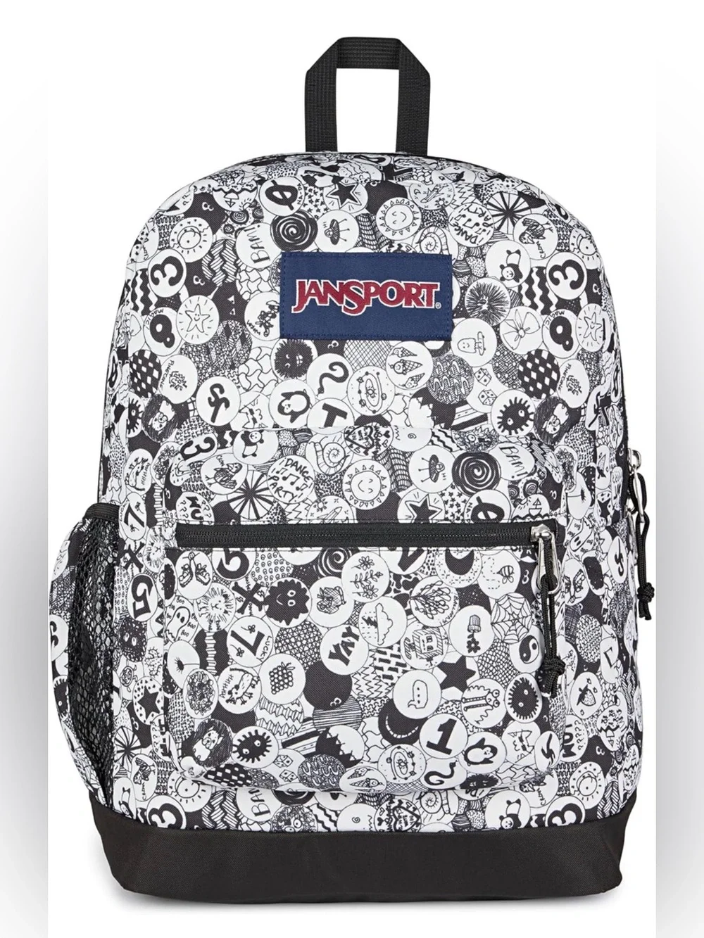 JanSport Cross Town Plus Backpack - 15in laptop sleeve, Doodle Dots